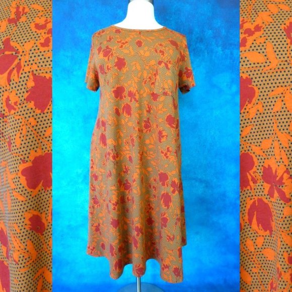 LulaRoe Orange Red Floral Hi Lo Dress 3XL - Picture 1 of 8